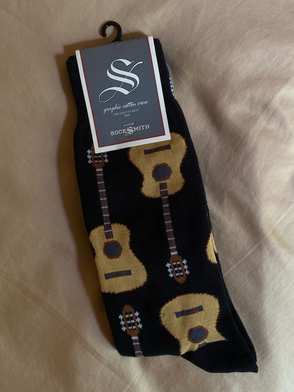 Men’s Black Guitar Crew Socks